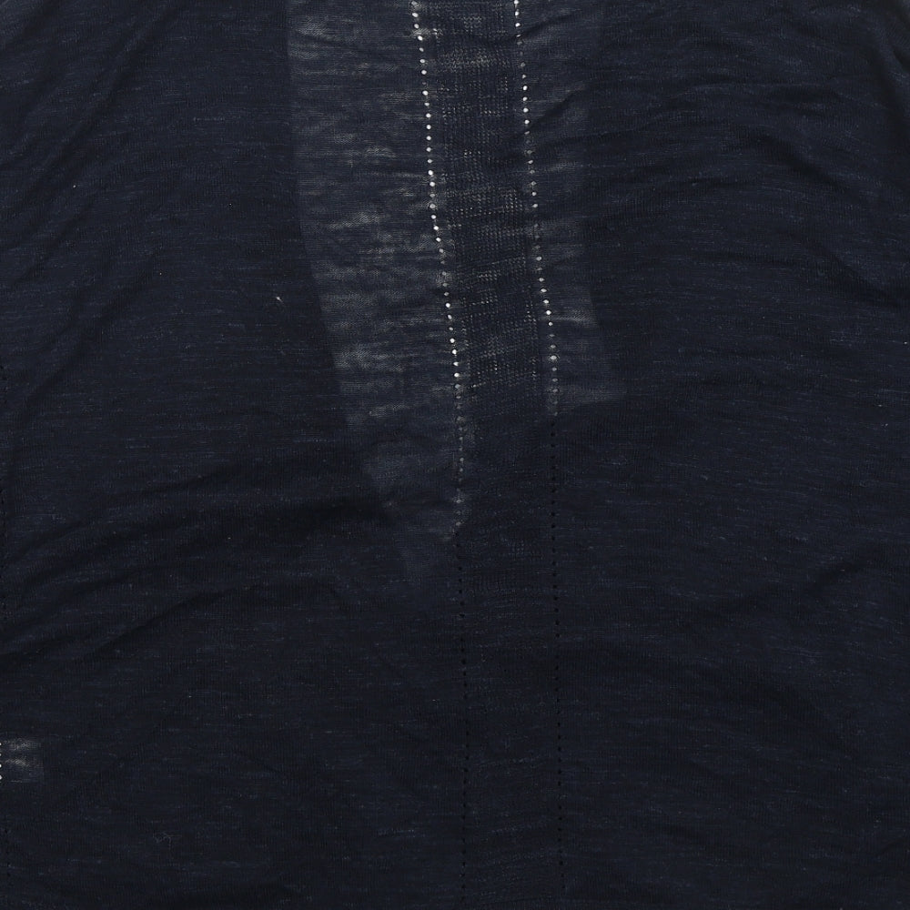 Next Womens Blue V-Neck Acrylic Cardigan Jumper Size 10