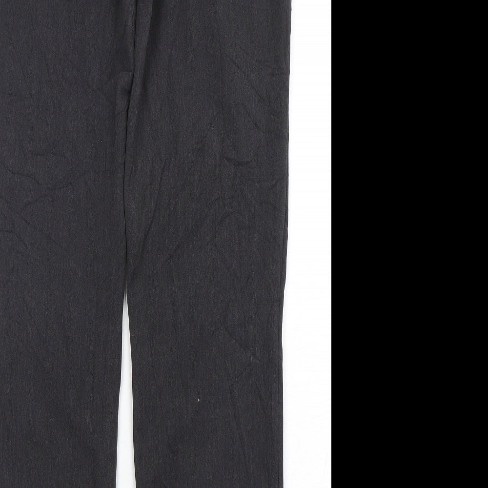 Contempo Womens Grey Polyester Trousers Size 8 L31 in Regular Button