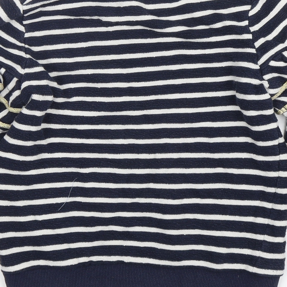 Outside the Lines Girls Multicoloured Striped Cotton Pullover Sweatshirt Size 9-10 Years Pullover