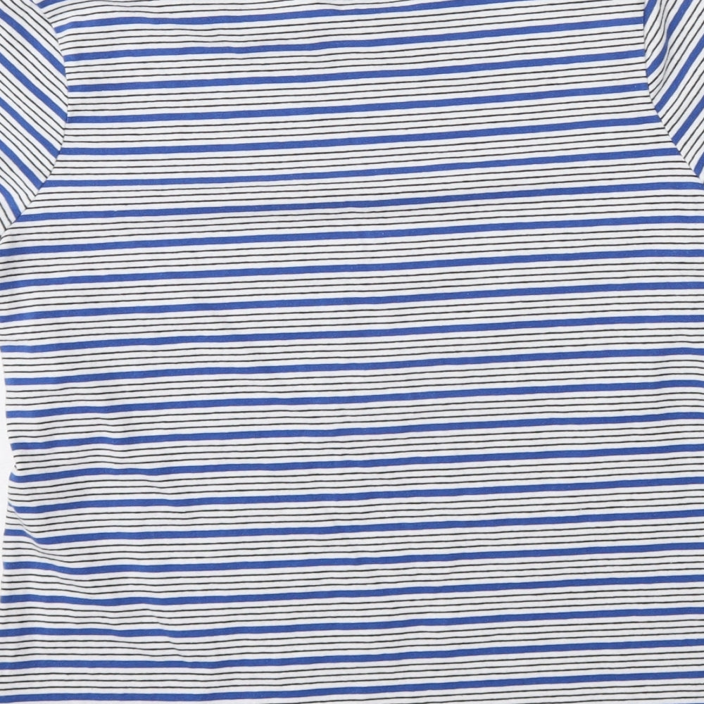 Dunnes Stores Womens Multicoloured Striped Cotton Basic T-Shirt Size M Round Neck