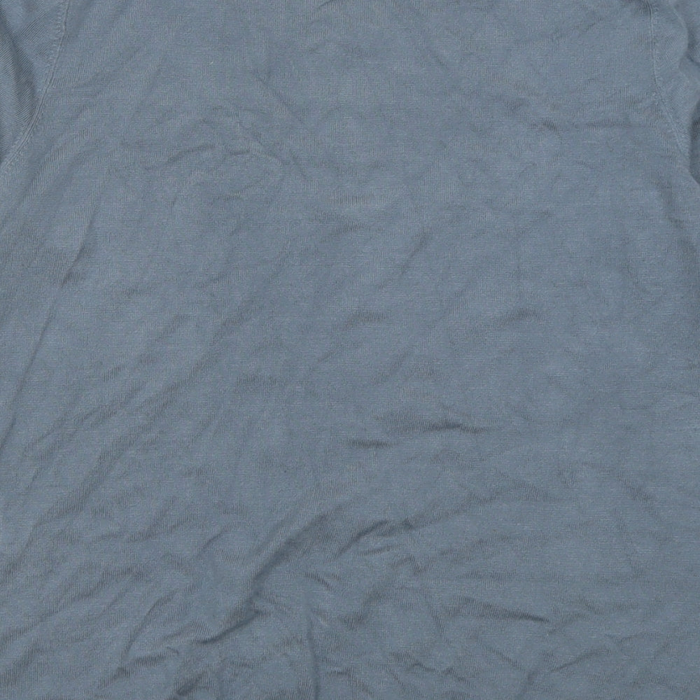 Peter Hahn Womens Blue Crew Neck Viscose Pullover Jumper Size 16