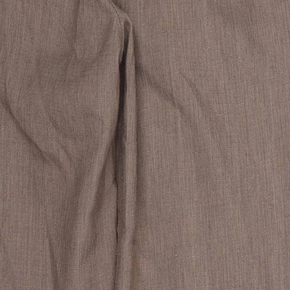 Marks and Spencer Womens Brown Polyester Trousers Size 12 L26 in Regular