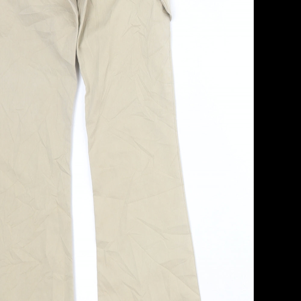 REI Girls Brown Cotton Cargo Trousers Size M Regular Zip