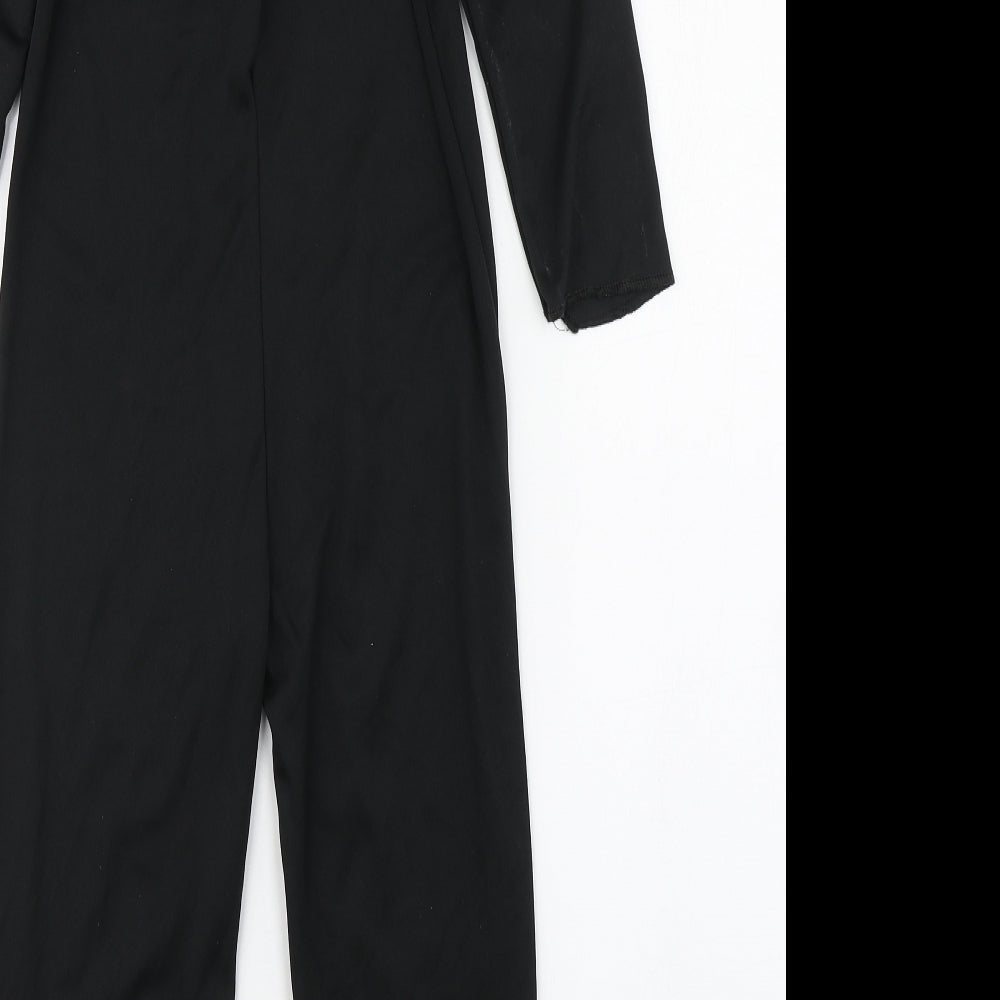 Wilko Girls Black Polyester Jumpsuit One-Piece Size 5-6 Years Hook & Loop - Skeleton Costume