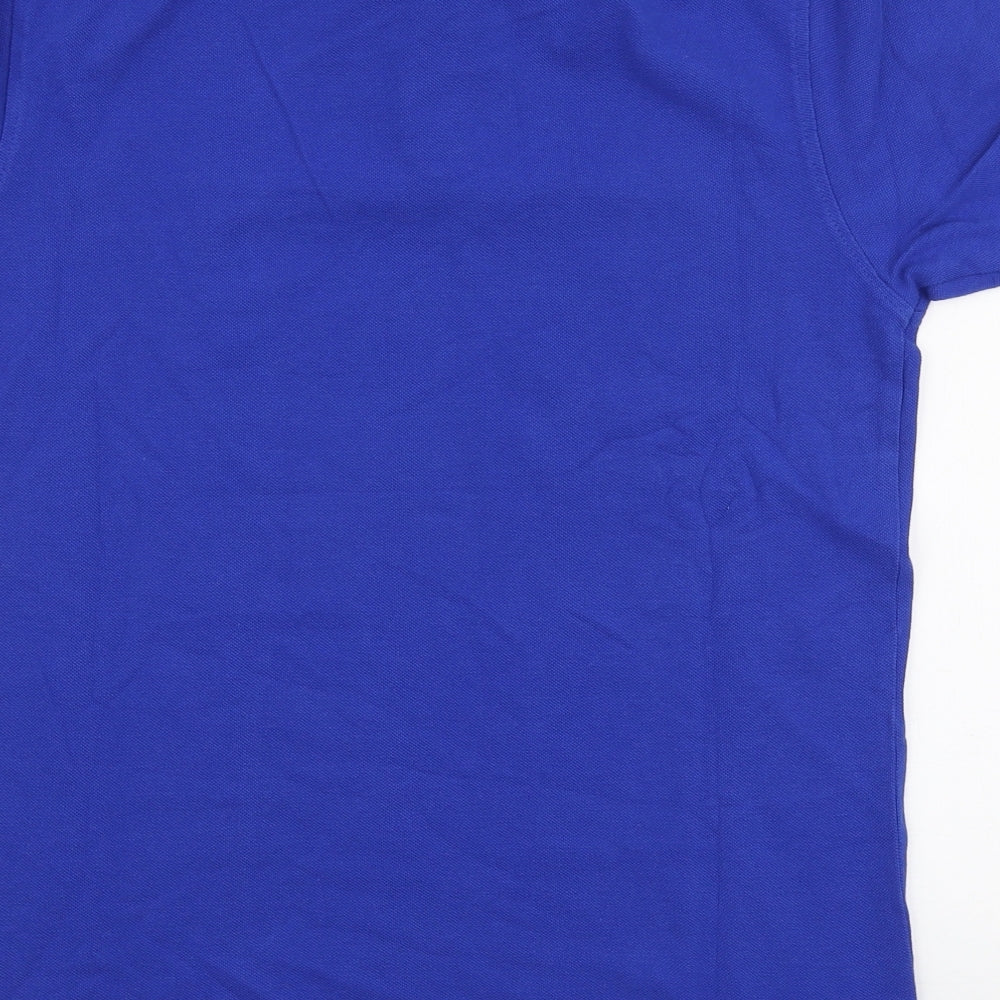 Cedarwood State Mens Blue Cotton Polo Size XS Collared Button