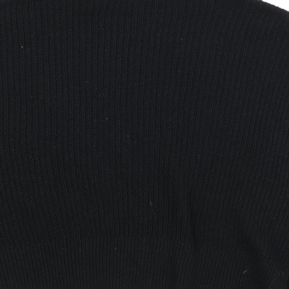 Missguided Womens Black High Neck Polyester Pullover Jumper Size 10
