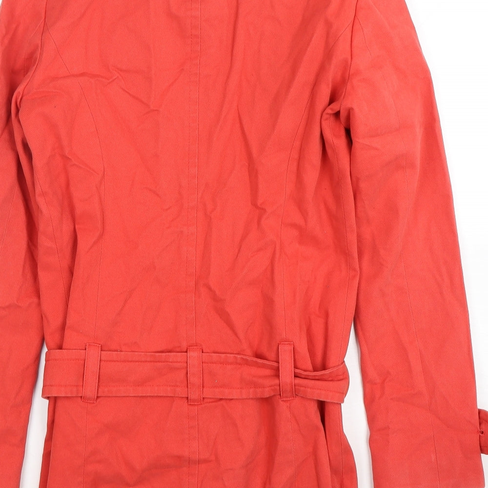 River Island Womens Pink Overcoat Coat Size 8 Button