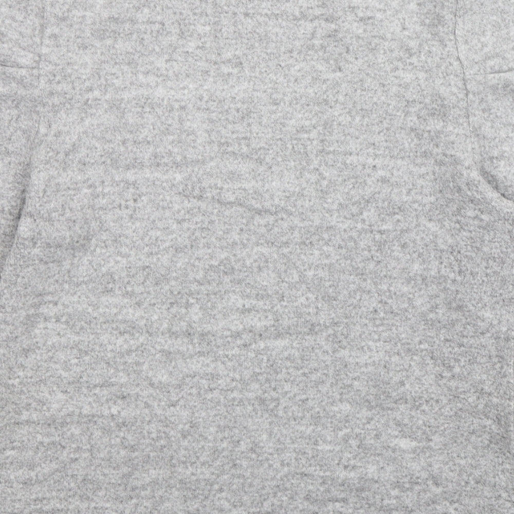 Papaya Womens Grey Mock Neck Viscose Pullover Jumper Size 14