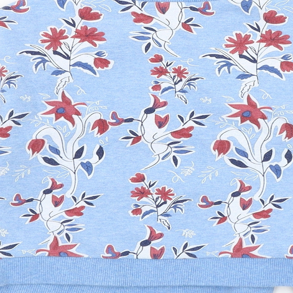Tutto Piccolo Girls Blue Floral Cotton Pullover Sweatshirt Size 5 Years Pullover