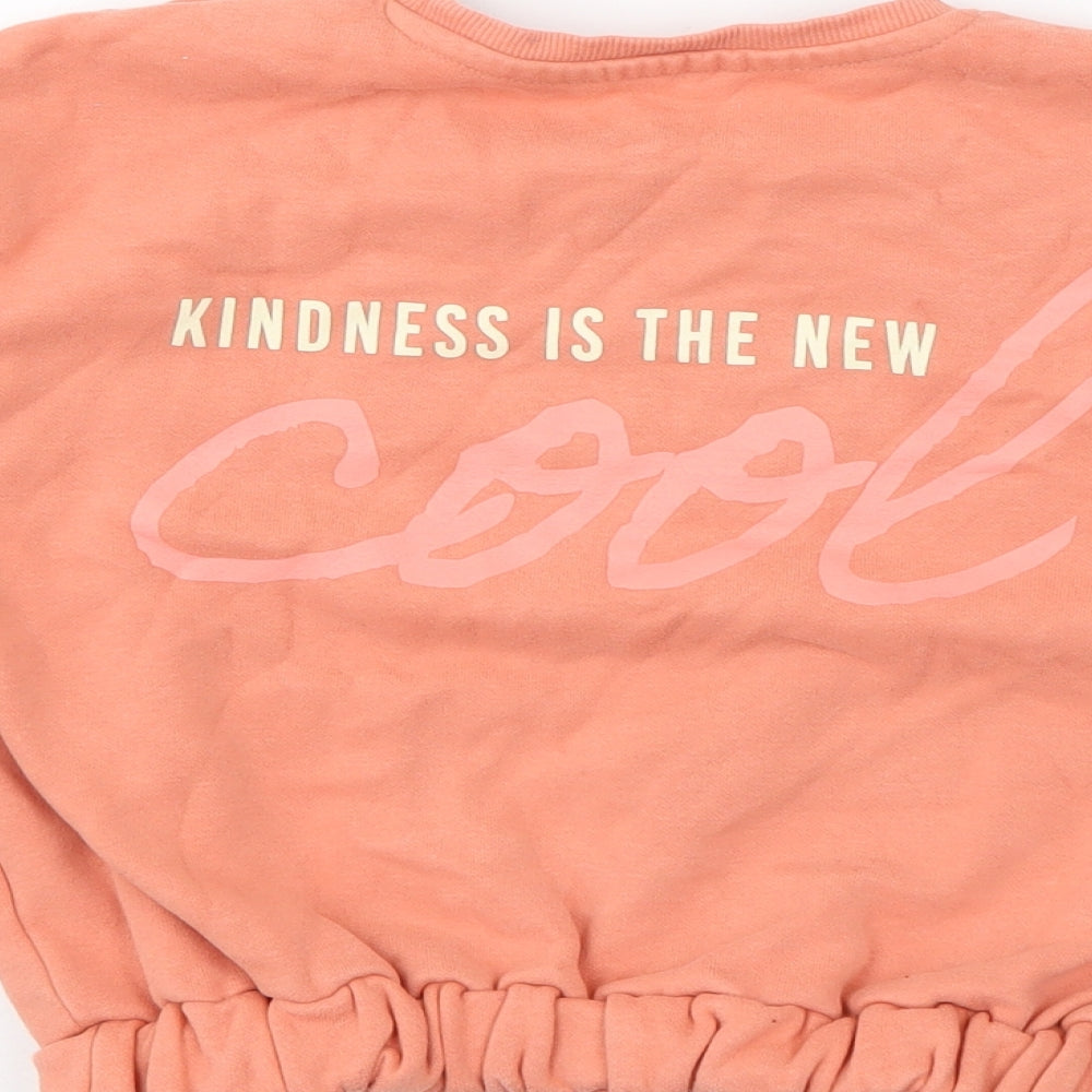 George Girls Orange Cotton Pullover Sweatshirt Size 3-4 Years