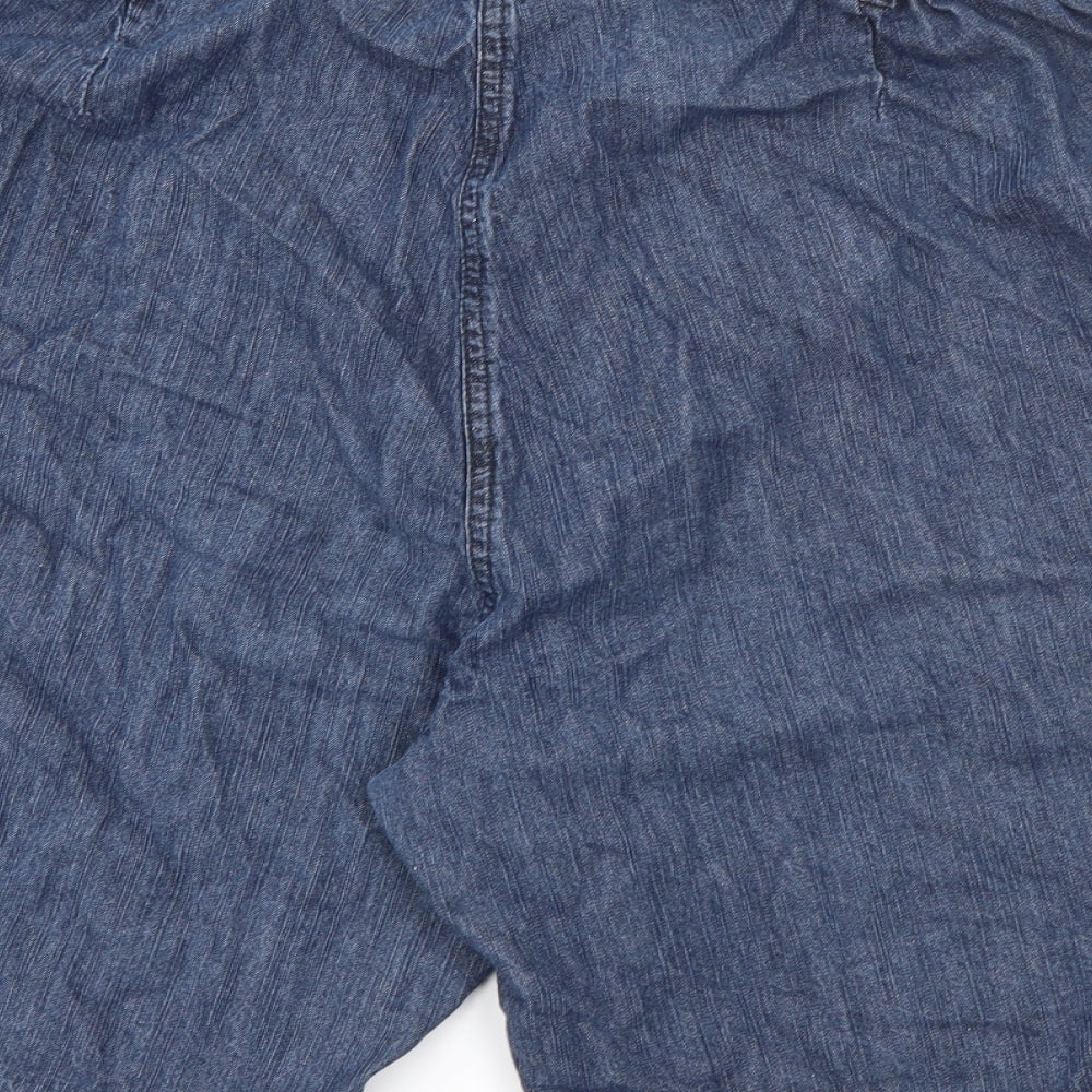 being casual Womens Blue Cotton Cargo Shorts Size 40 in L9 in Regular Button