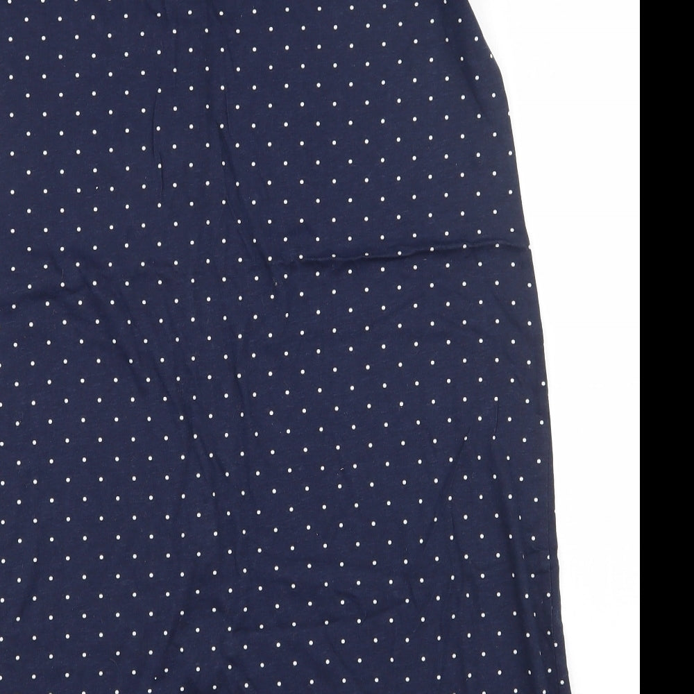 Dunnes Womens Blue Polka Dot 100% Cotton Top Dress Size 8 Button