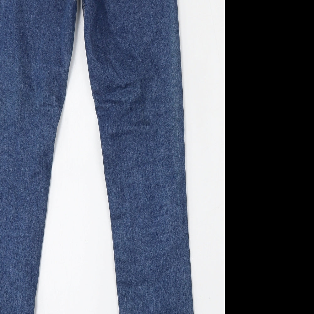 &Denim Womens Blue Cotton Skinny Jeans Size 26 L28 in Regular Button