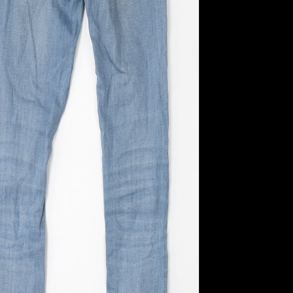 Zara Womens Blue Polyester Skinny Jeans Size 26 L27 in Regular Button