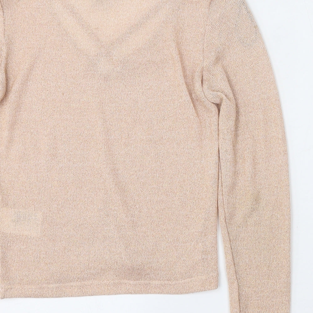 Divided by H&M Womens Pink Polyester Basic Blouse Size S V-Neck