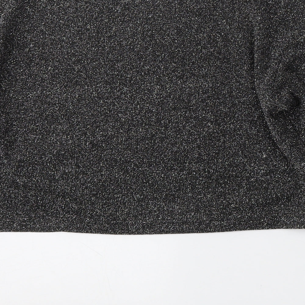 Divided by H&M Womens Black Round Neck Polyester Pullover Jumper Size S