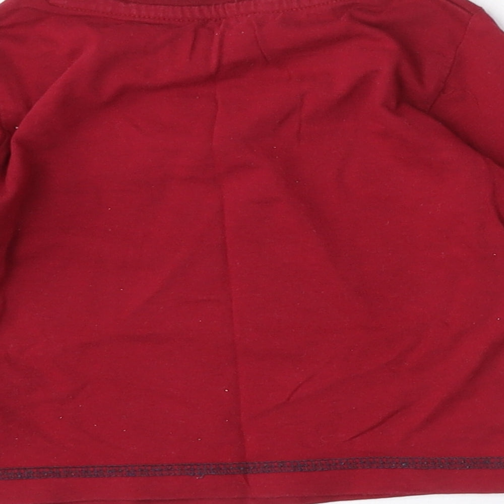 Dunnes Stores Boys Red Cotton Basic T-Shirt Size 9-12 Months Round Neck