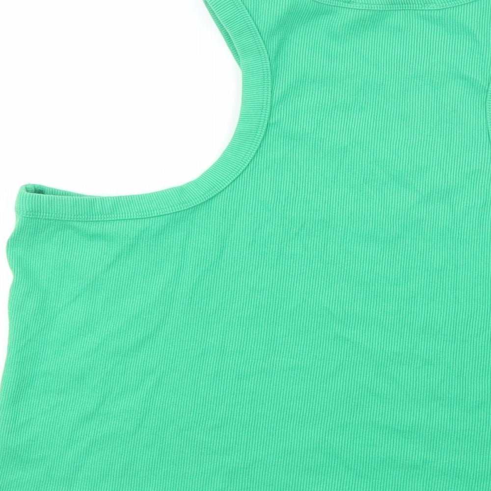 Dunnes Stores Womens Green Cotton Basic Tank Size 2XL Crew Neck