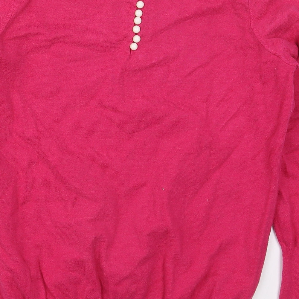 Savoir Womens Pink Crew Neck Viscose Pullover Jumper Size M