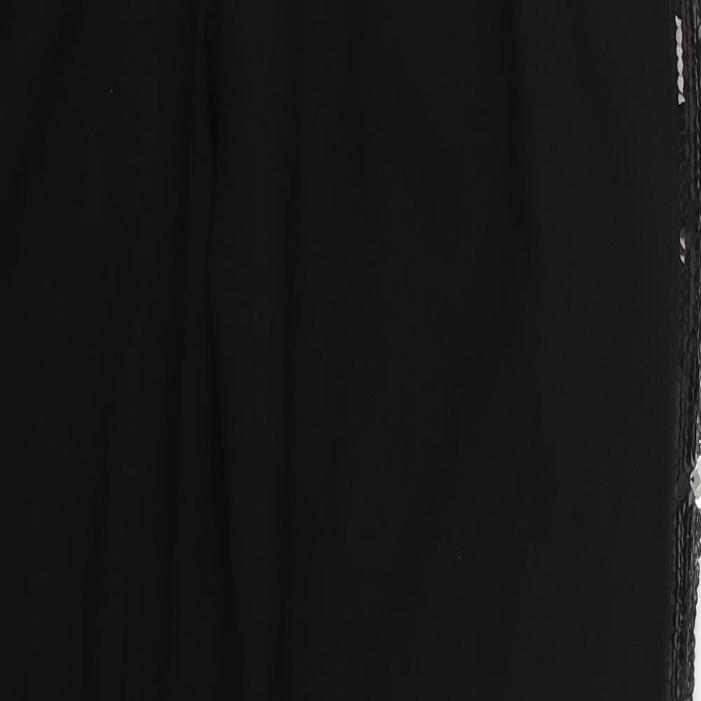 Cotton Brothers Womens Black Polyester Trousers Size S L28 in Regular Drawstring