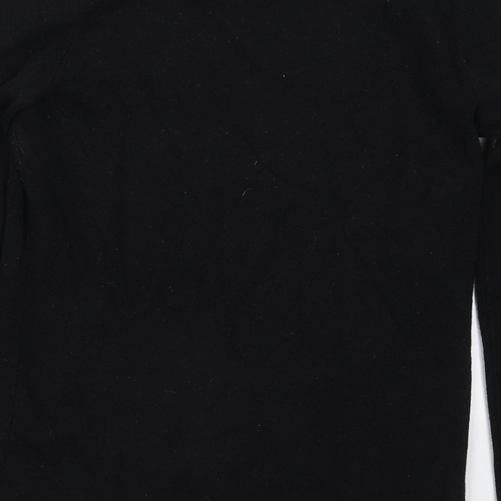 Savior Womens Black Crew Neck Viscose Pullover Jumper Size M