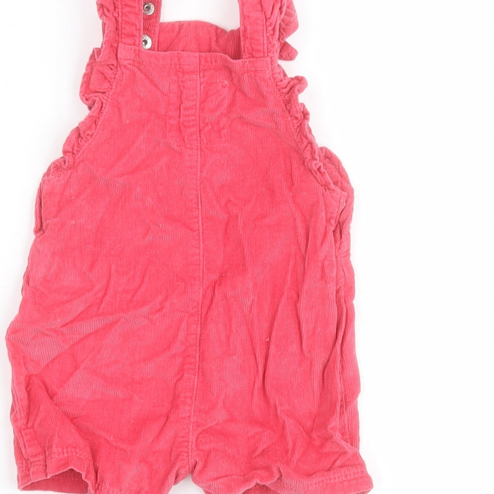 F&F Baby Pink 100% Cotton Dungaree Outfit/Set Size 3-6 Months Snap
