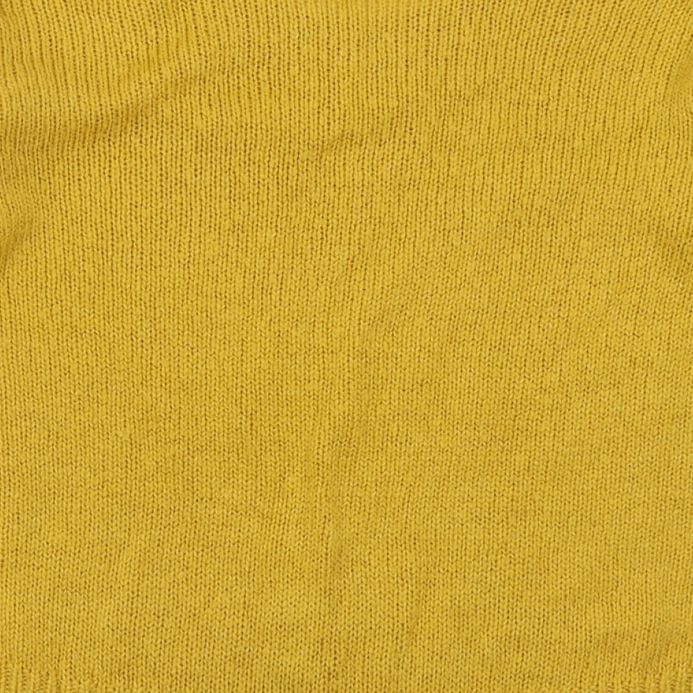 New Look Womens Yellow Crew Neck Acrylic Pullover Jumper Size S