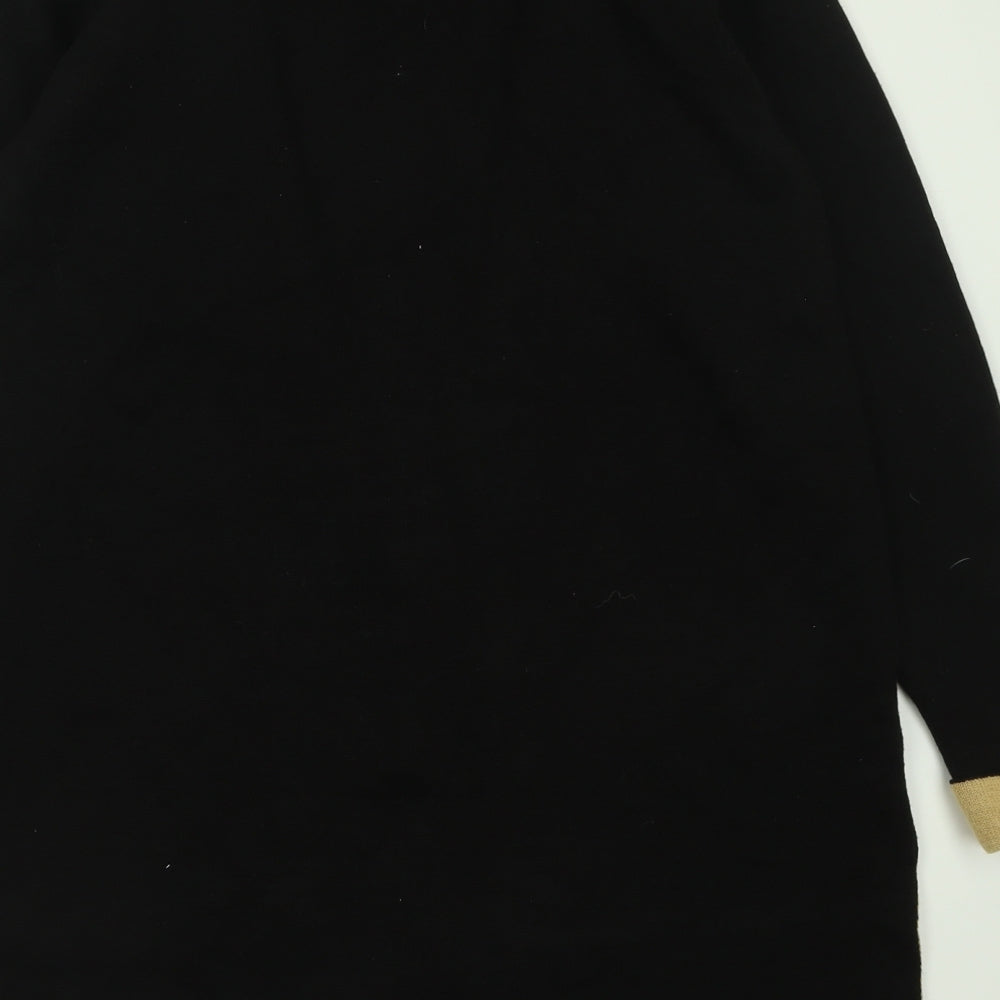 Select Womens Black V-Neck Acrylic Cardigan Jumper Size M