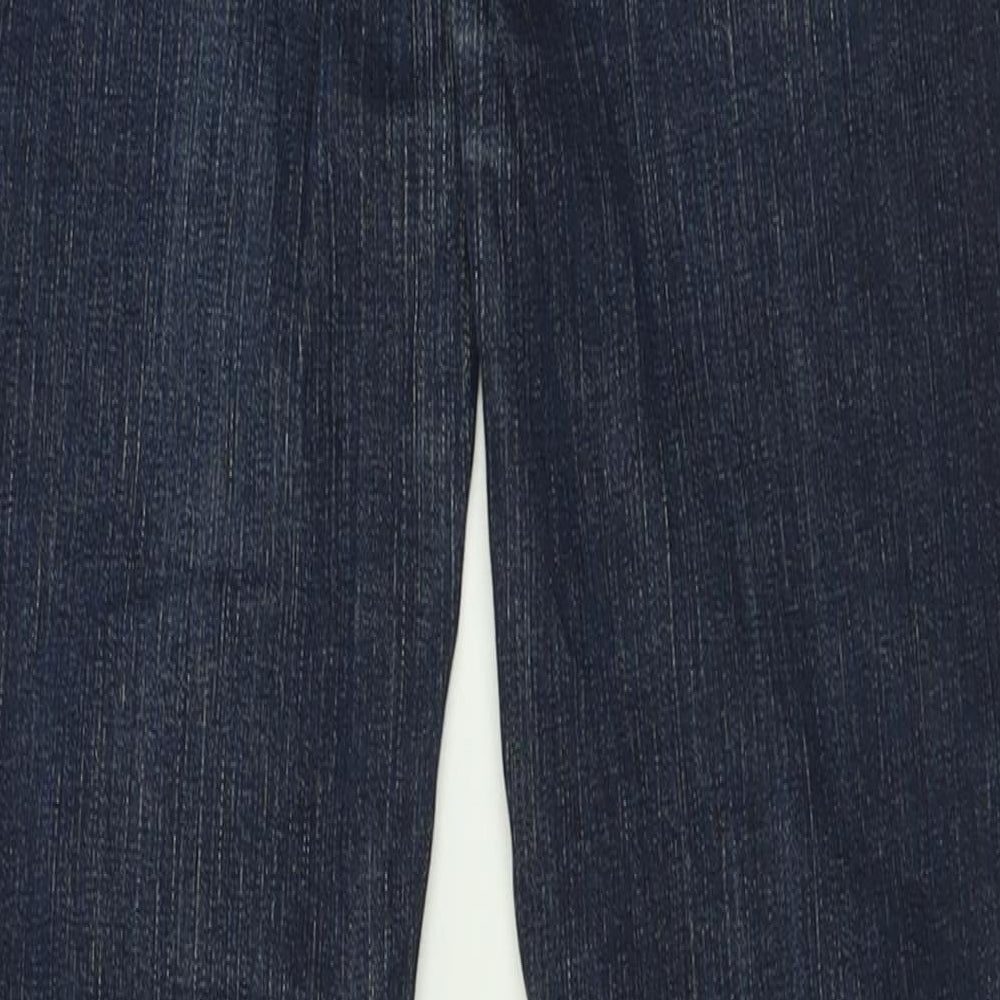 Topshop Womens Blue Cotton Straight Jeans Size 28 in L30 in Regular Button
