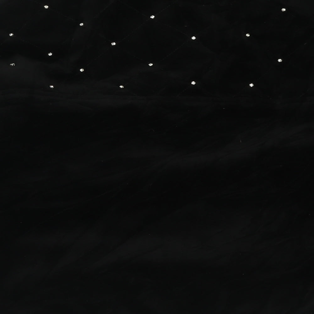 Janel Reger Womens Black Collared Cotton Pullover Jumper Size M