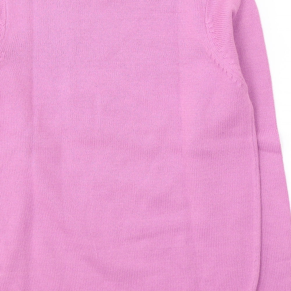 EWM Womens Pink Round Neck Acrylic Pullover Jumper Size 10