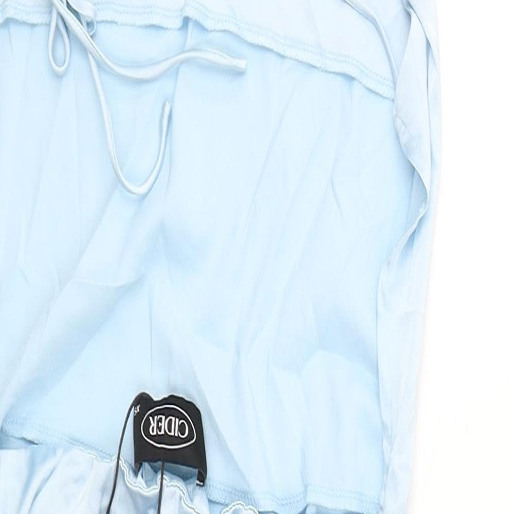 Cider Womens Blue Polyester Shift Size XS Square Neck Zip