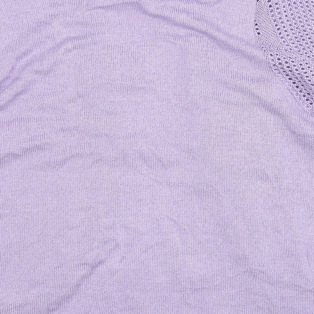 Insight Womens Purple V-Neck Acrylic Cardigan Jumper Size M