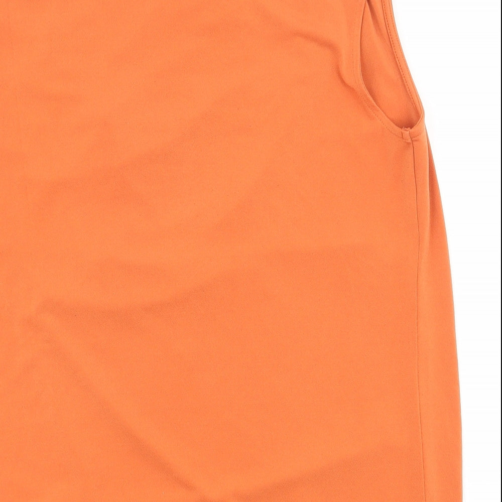 NEXT Womens Orange Polyester Basic Tank Size 10 Cowl Neck
