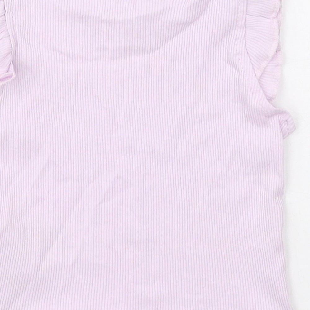 Primark Girls Purple Cotton Basic Tank Size 0-3 Months Crew Neck Pullover