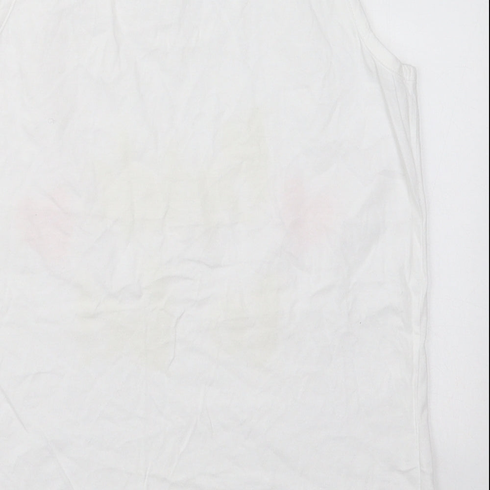 Adore Womens White Cotton Basic Tank Size M Round Neck - Bride To Be