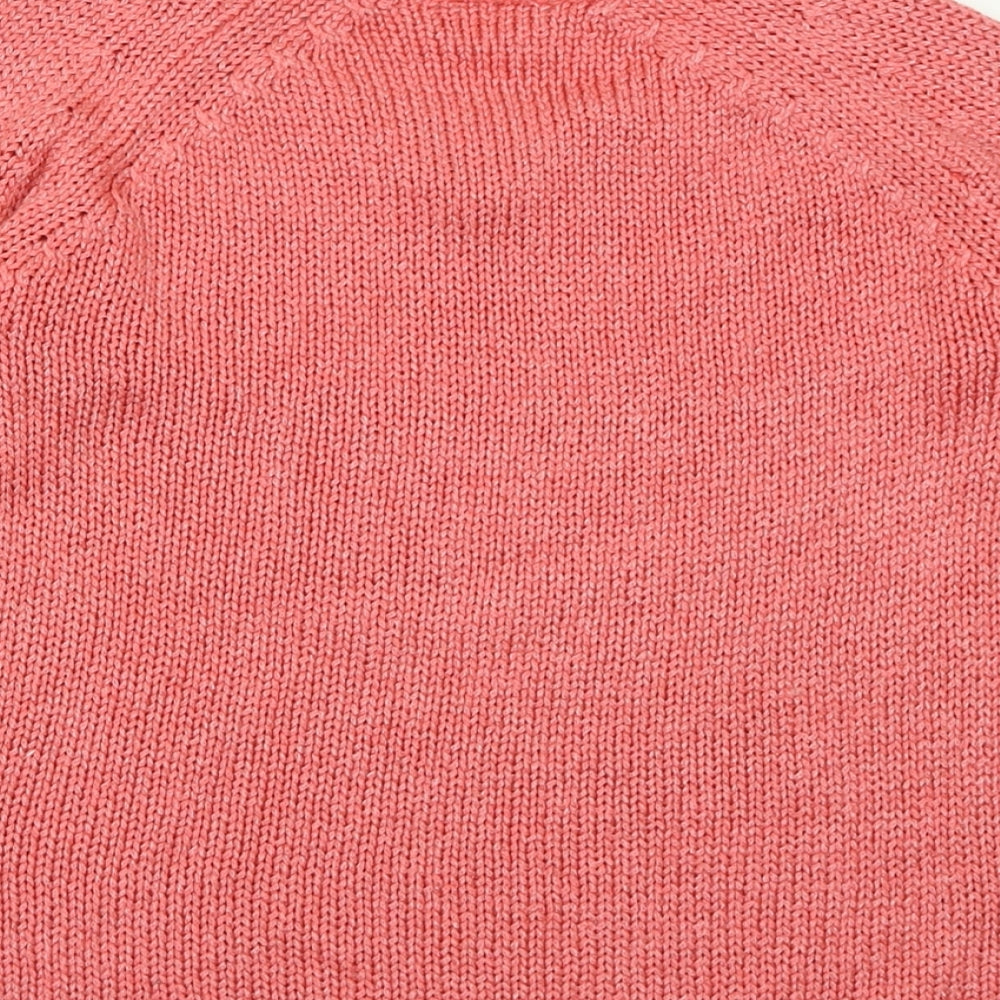 GEPRGE Girls Pink Crew Neck Acrylic Pullover Jumper Size 8-9 Years Pullover