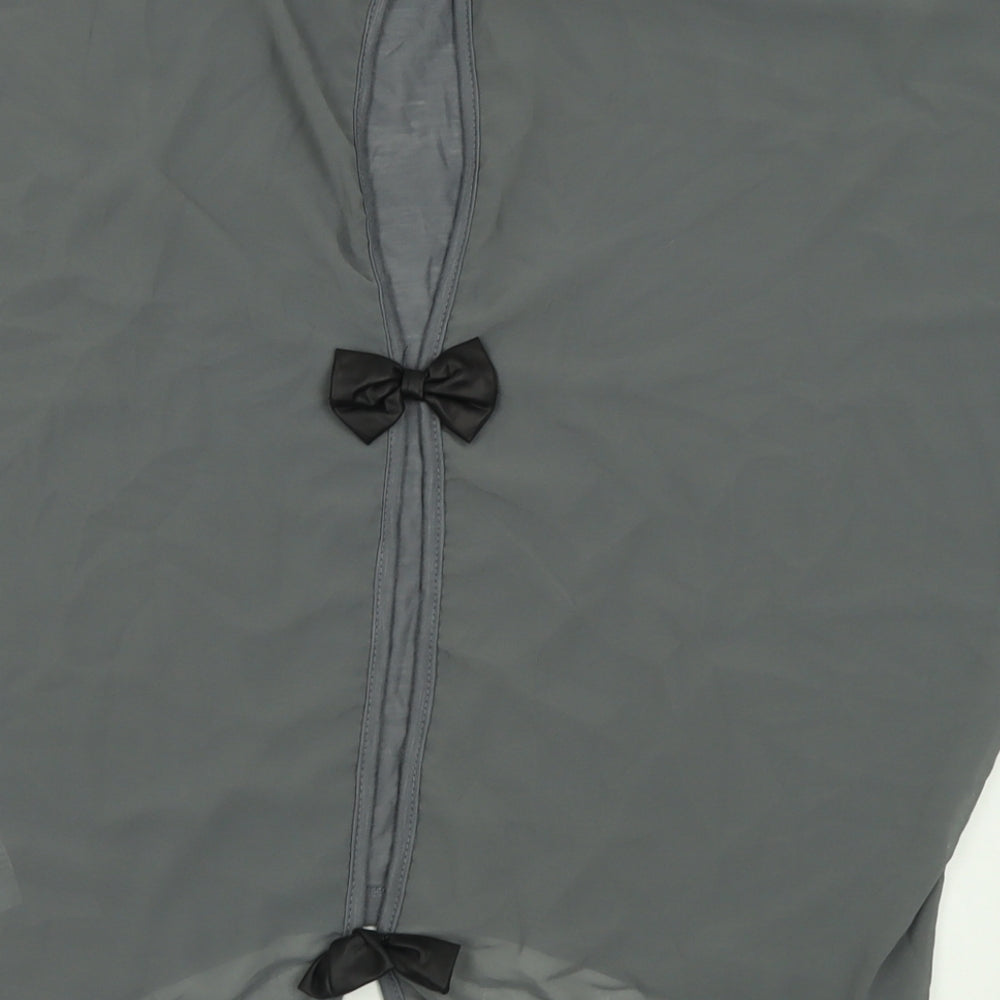 New Look Womens Grey Polyester Basic T-Shirt Size S Crew Neck