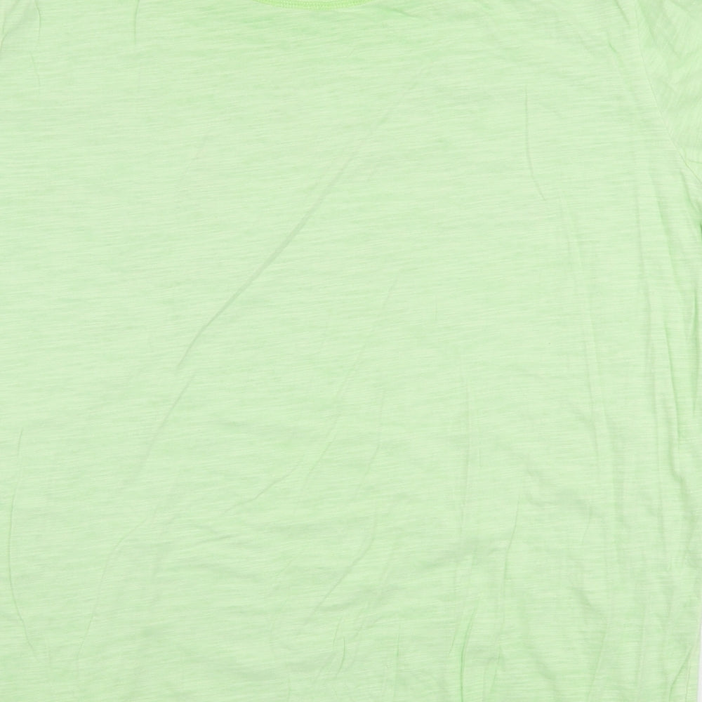Marks and Spencer Mens Green Cotton T-Shirt Size 2XL Round Neck - huntington beach
