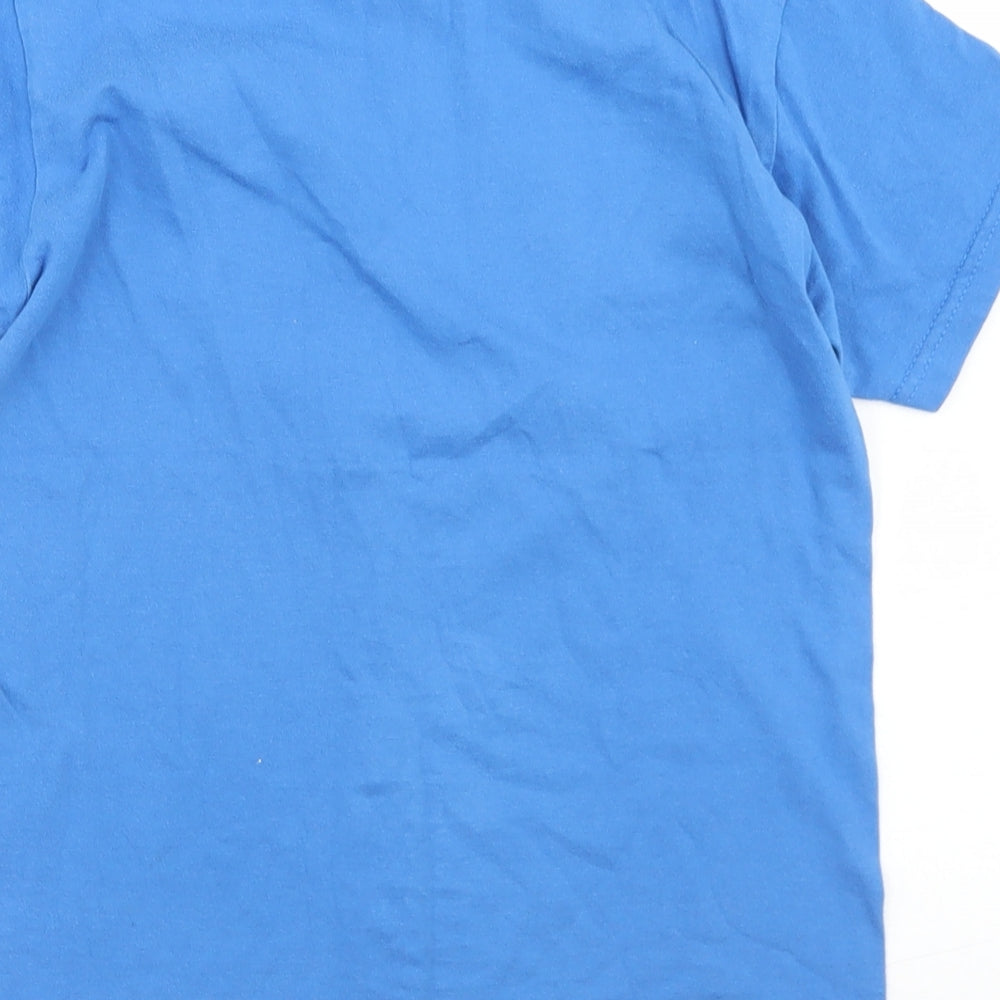 Russell Boys Blue Cotton Basic T-Shirt Size 9-10 Years Crew Neck