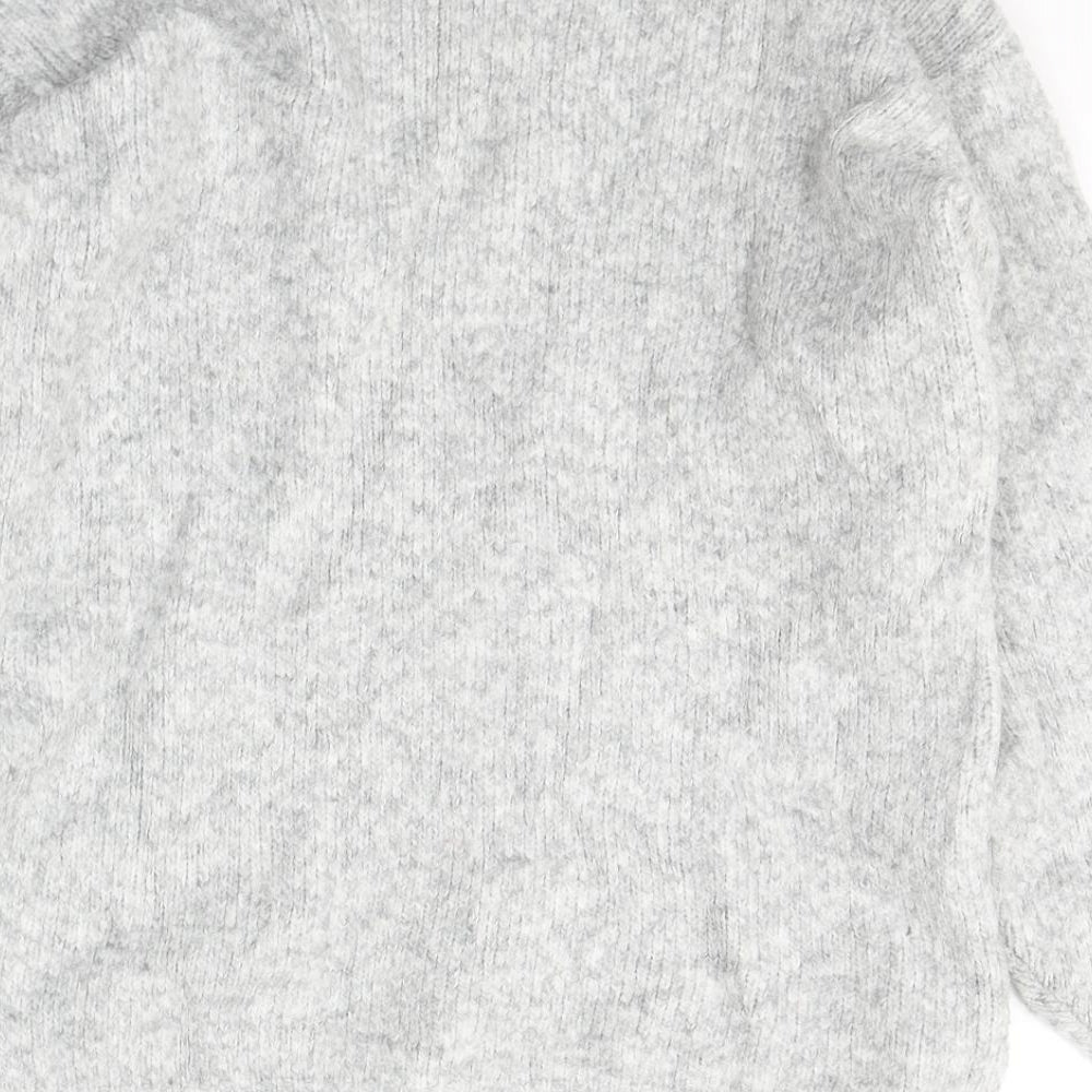 H&M Womens Grey Round Neck Acrylic Pullover Jumper Size XS