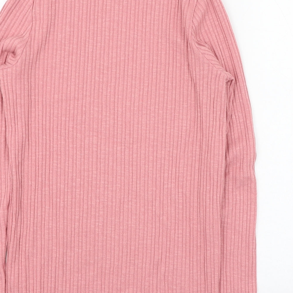 Dunnes Stores Womens Pink Mock Neck Polyester Pullover Jumper Size M