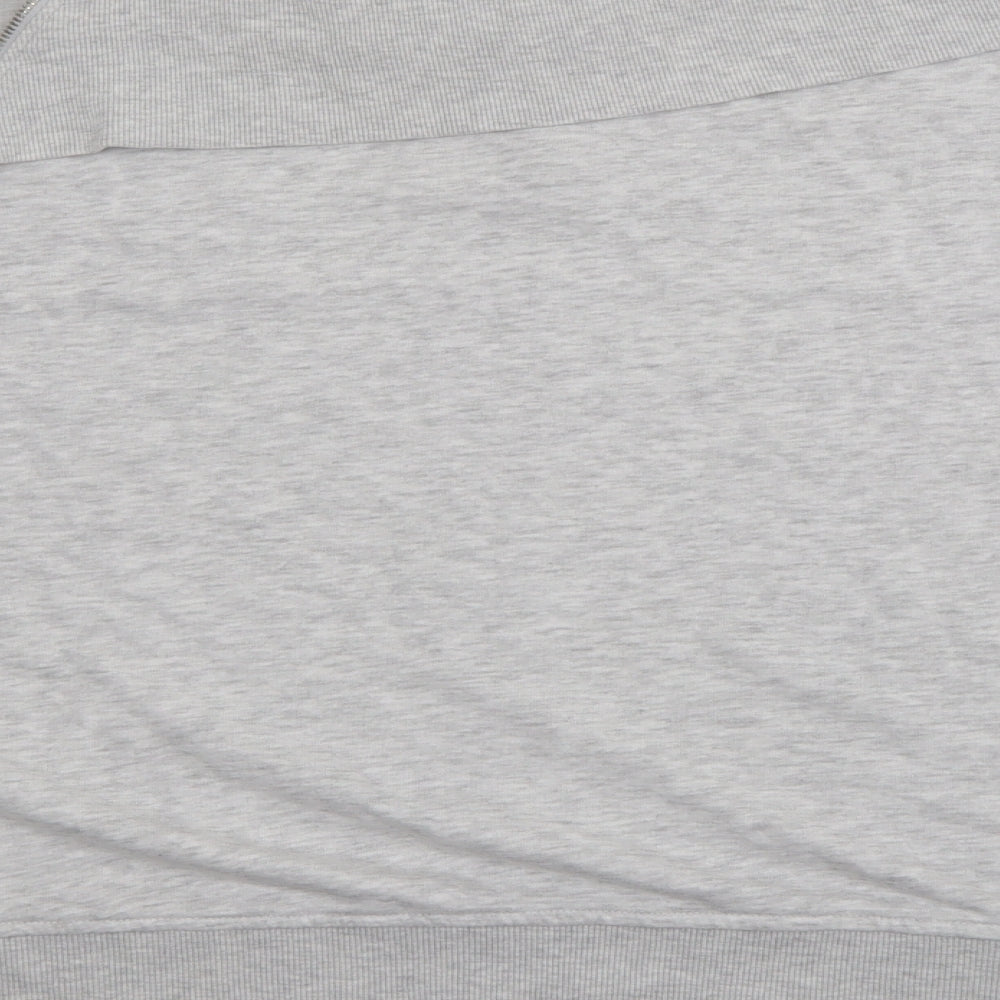 F&F Womens Grey High Neck Cotton Pullover Jumper Size 16