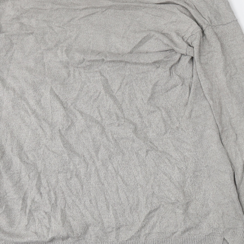 ESMARA Womens Grey V-Neck Cotton Cardigan Jumper Size L