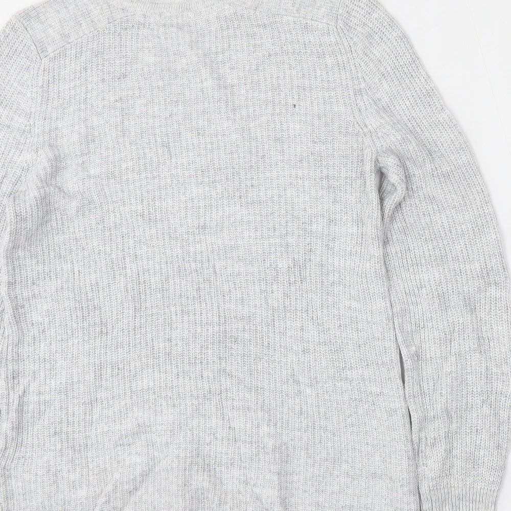 NEXT Womens Grey Round Neck Viscose Pullover Jumper Size 10