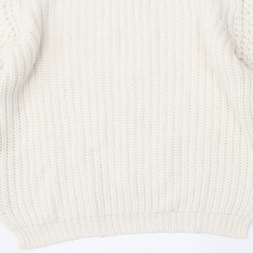 Select Womens Beige Round Neck Acrylic Pullover Jumper Size 10