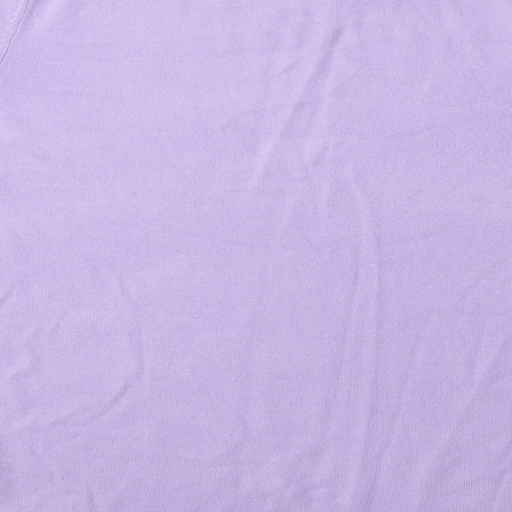Pure & Natural Womens Purple Round Neck Acrylic Pullover Jumper Size 14