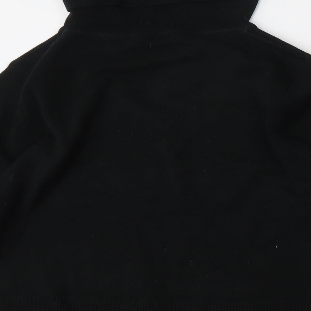 Donna Lewis Womens Black Roll Neck Acrylic Pullover Jumper Size M
