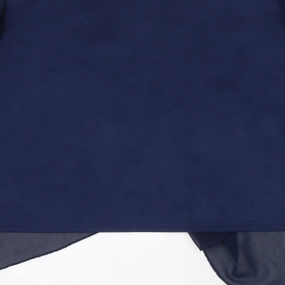 Mela London Womens Blue V-Neck Polyester Cardigan Jumper Size S