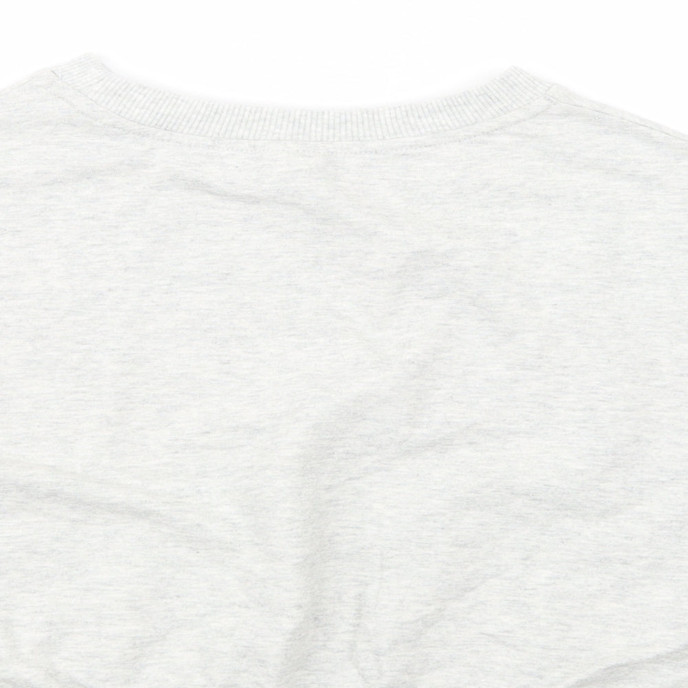 NEXT Girls Grey Cotton Pullover Sweatshirt Size 11 Years Pullover - Cropped